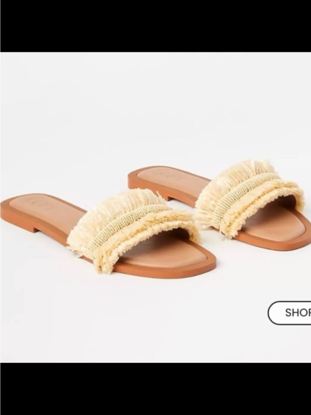 Loft Beaded Raffia Sandals - Natural